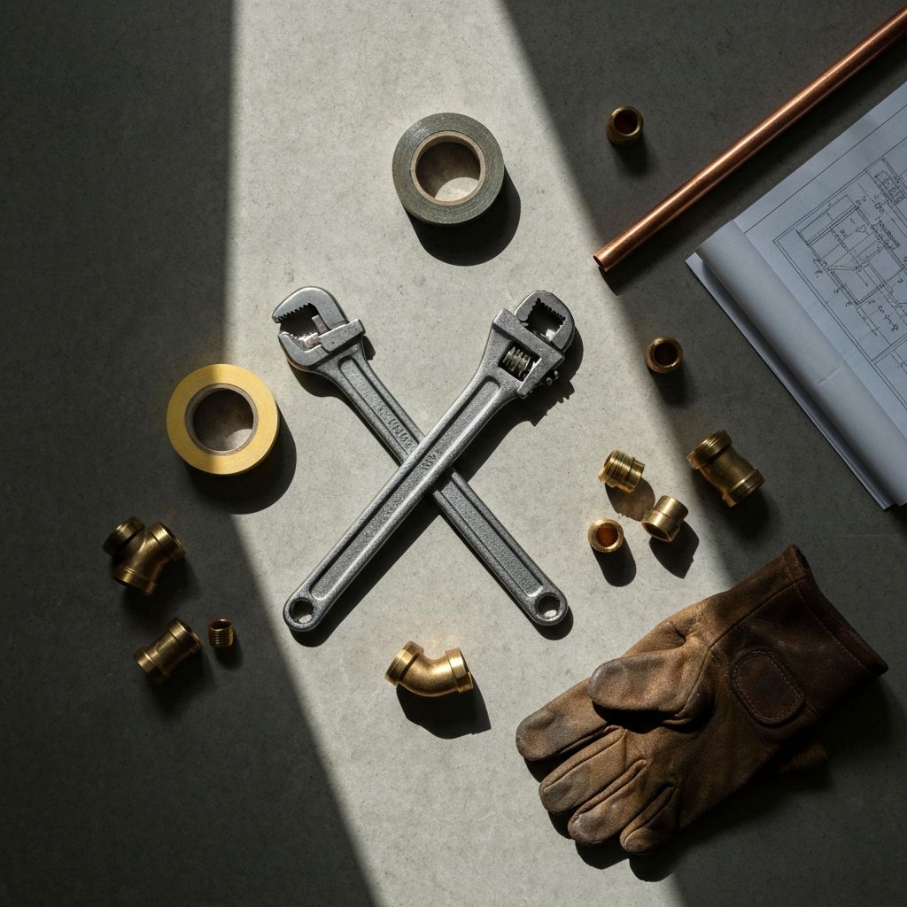 Artisan plombier professionnel au travail